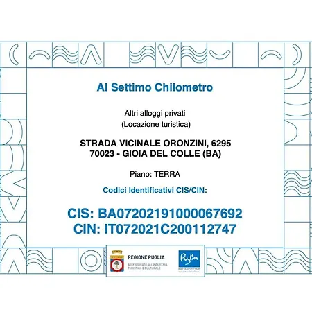 Vendégház Al Settimo Chilometro Gioia del Colle